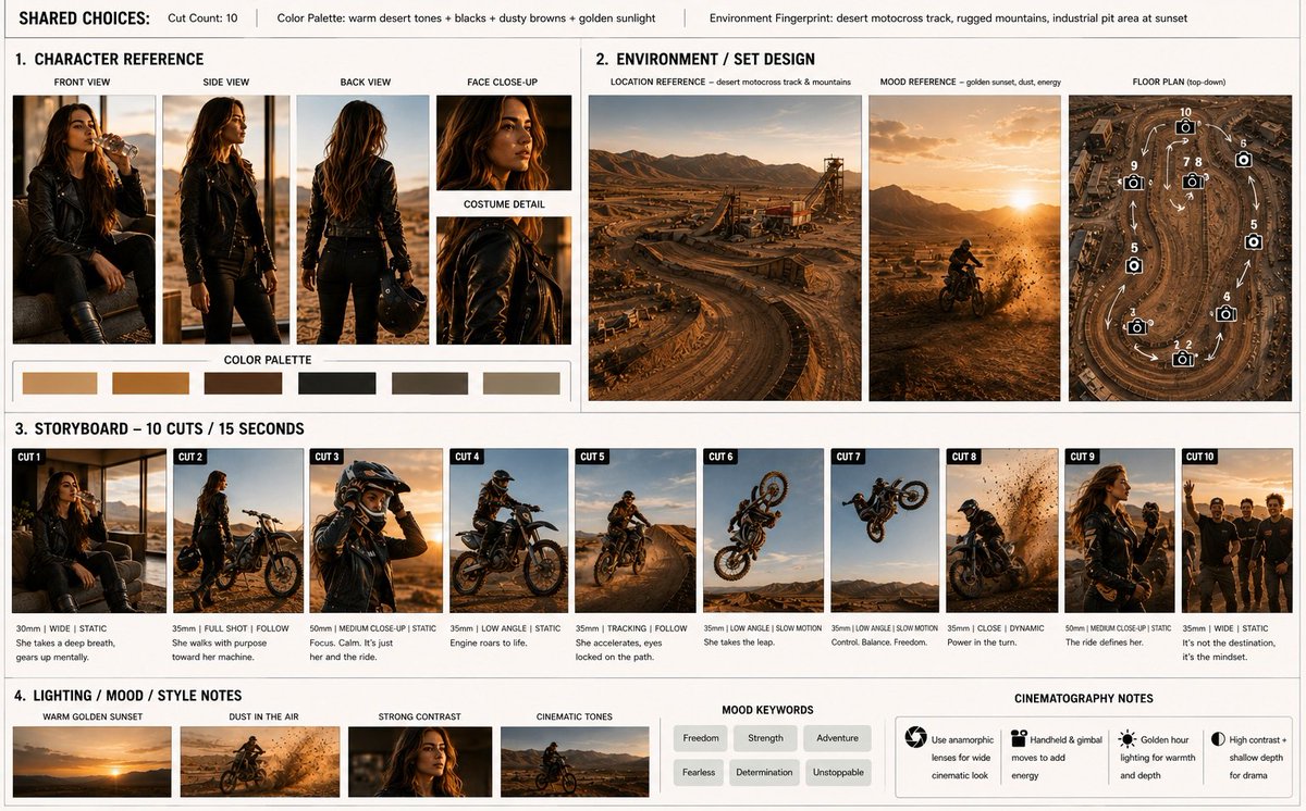 Motocross Legend Storyboard AI image template preview