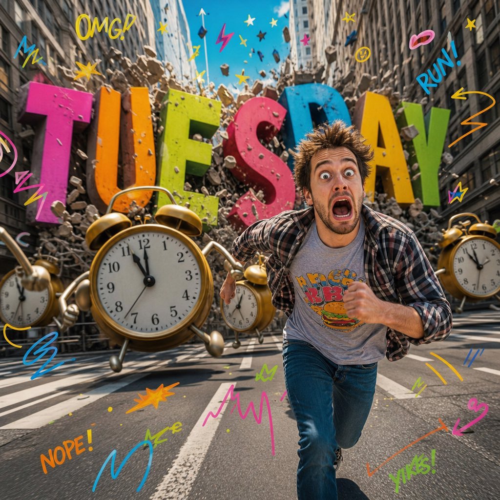 Surreal Pop-Art Tuesday Chaos AI image template preview