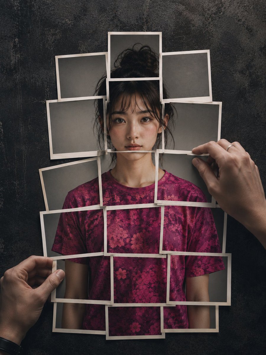 Layered Photo Print Figure AI image template preview