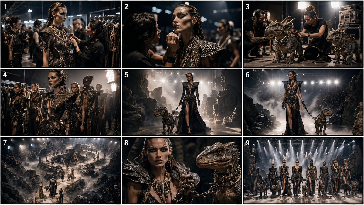 Paleolithic Haute Couture Fashion AI image template preview