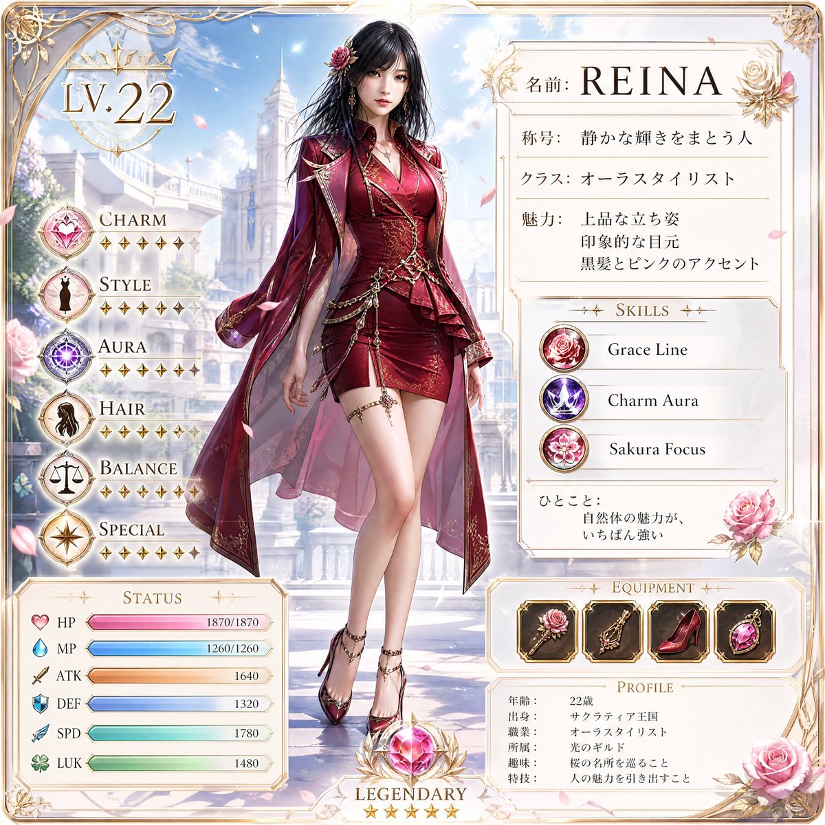 Premium RPG Character Card UI AI image template preview