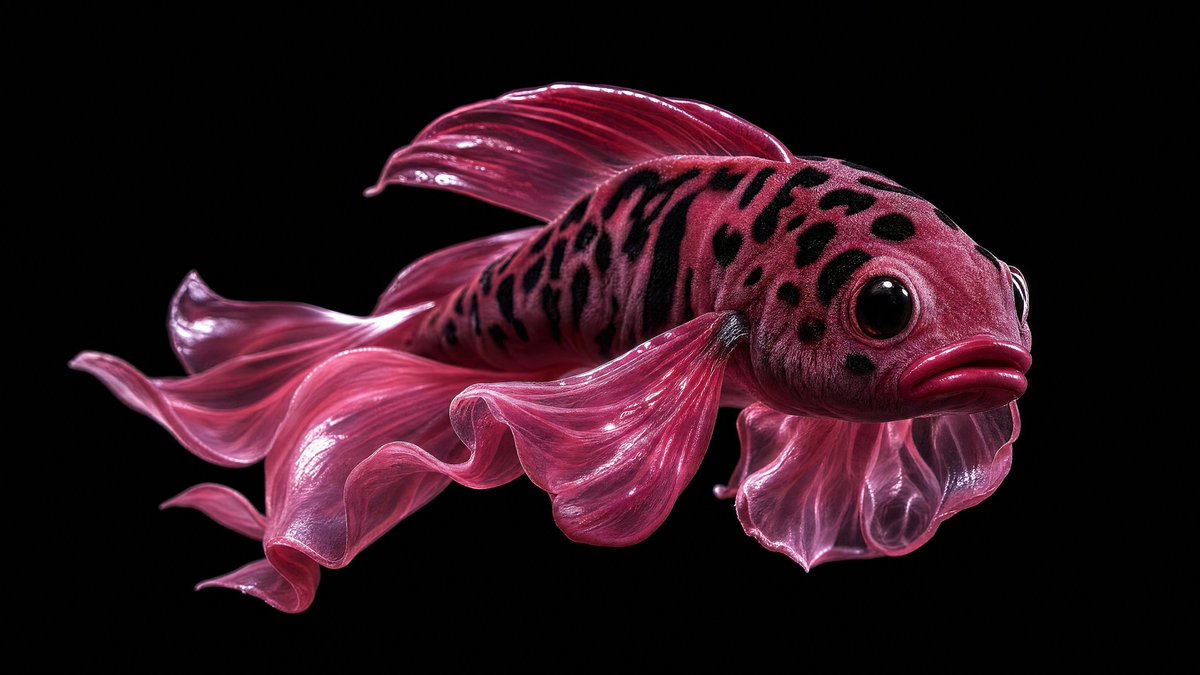 Glossy Pink Betta Fish Transformation AI image template preview