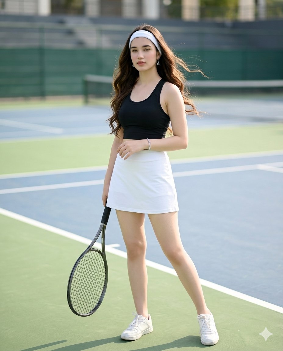 Realistic Tennis Player Portrait AI image template preview