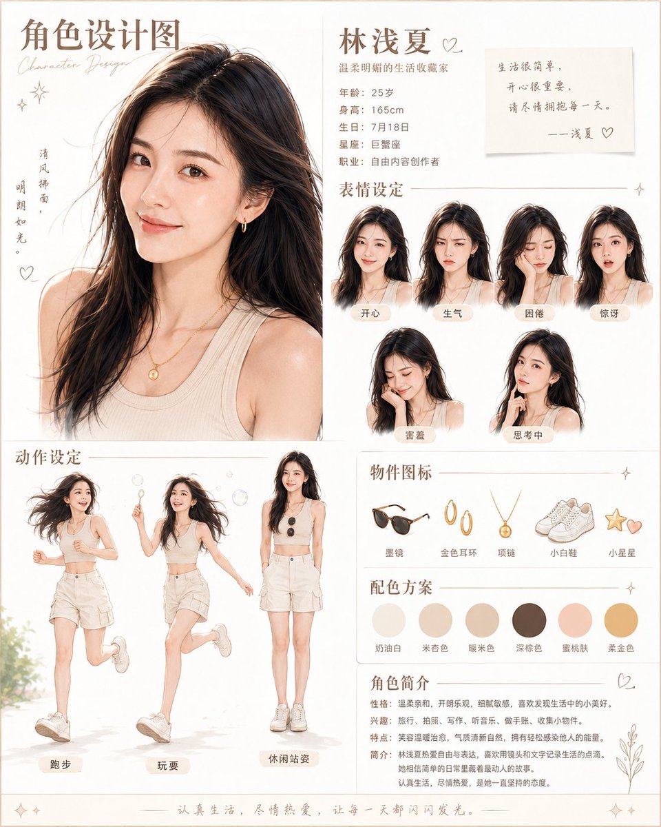 Warm Chinese Character Design Poster AI image template preview