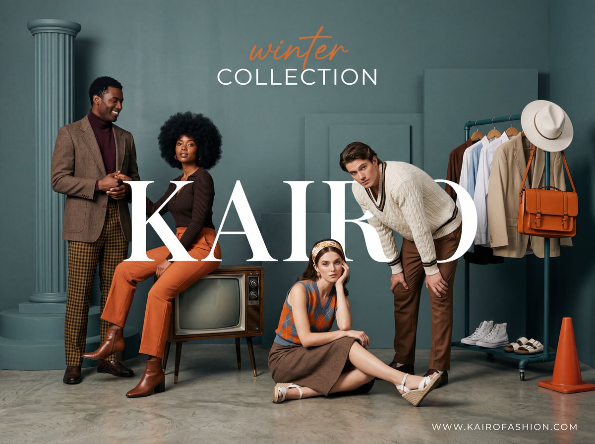Retro-Modern Fashion Editorial Advertisement AI image template preview
