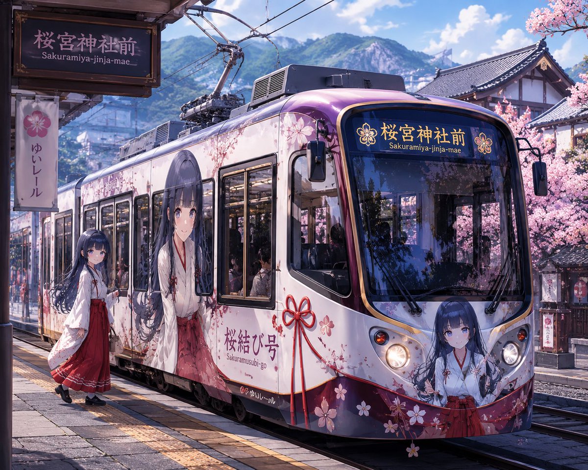 Custom Character-Wrapped Streetcar Illustration AI image template preview