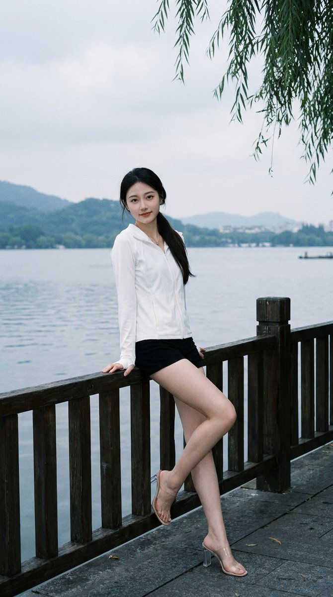 Lakeside Fashion Portrait AI image template preview