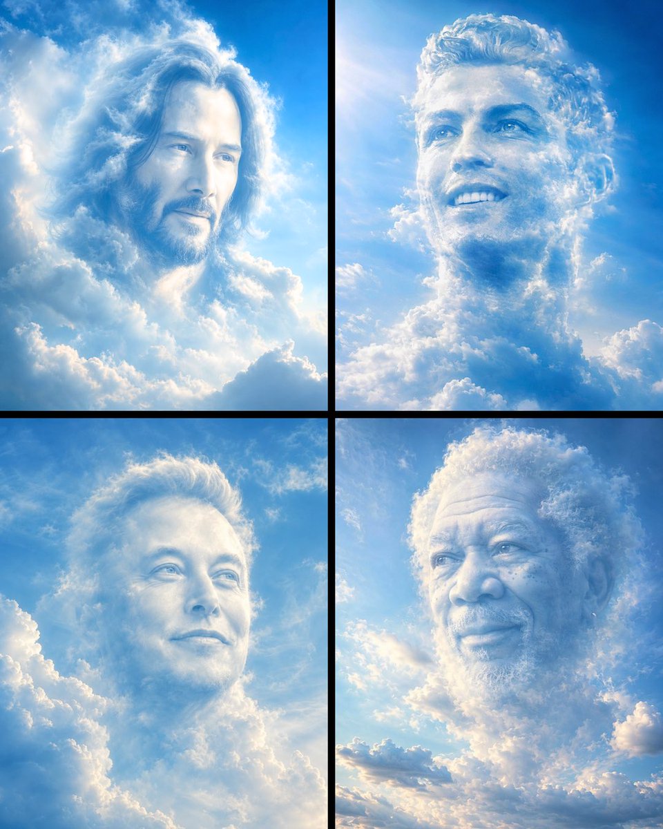Ethereal Cloud Portrait Reimaging AI image template preview