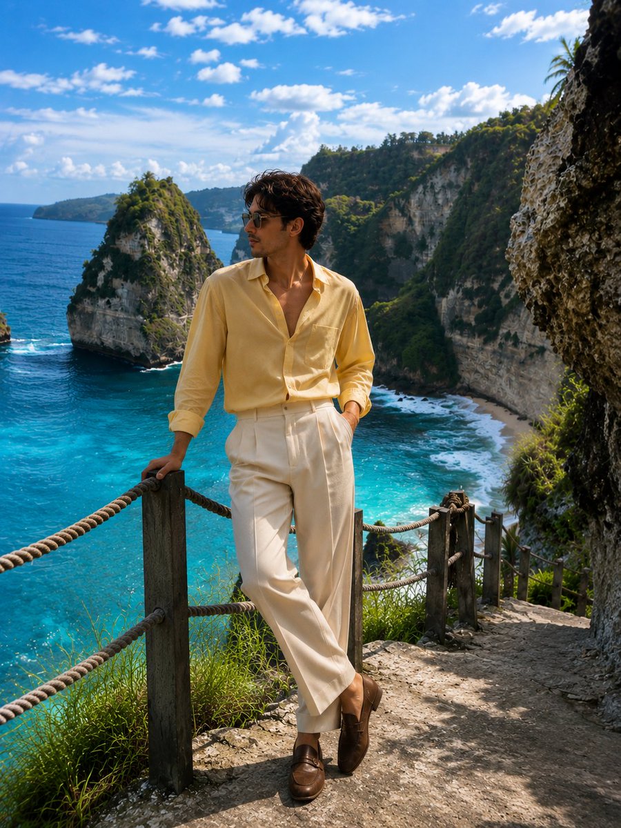 Luxury Travel Fashion Editorial AI image template preview