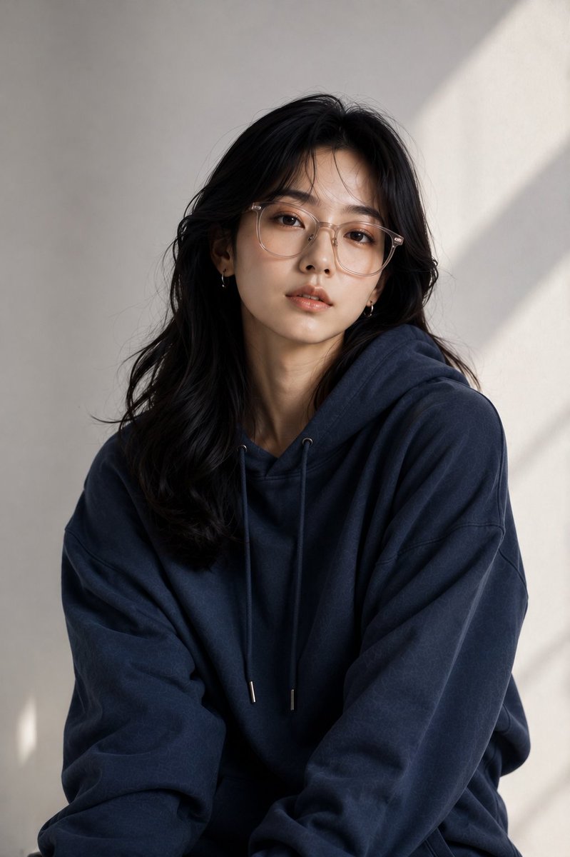 East Asian Fashion Editorial Portrait AI image template preview