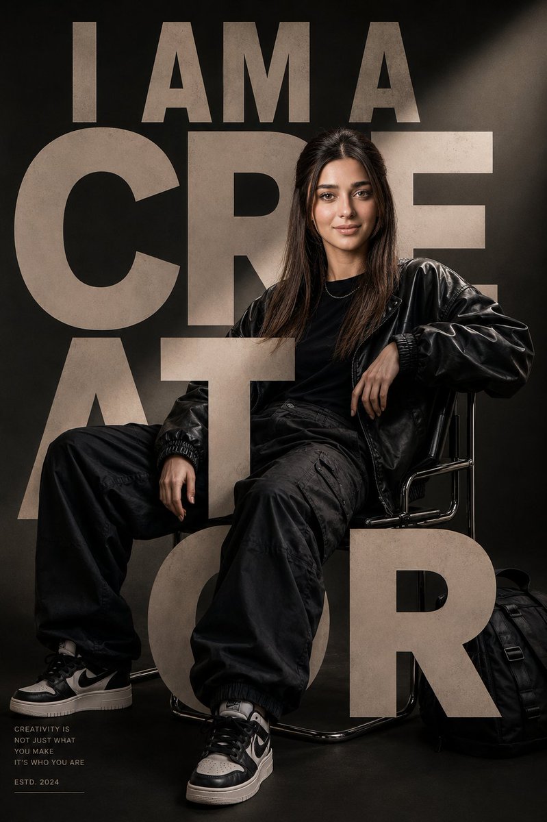 Luxury Streetwear Editorial Poster AI image template preview