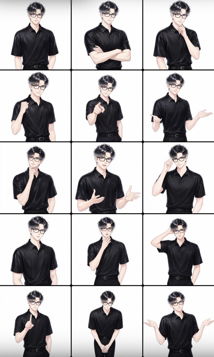 Male Presenter Avatar Pose Sheet AI image template preview
