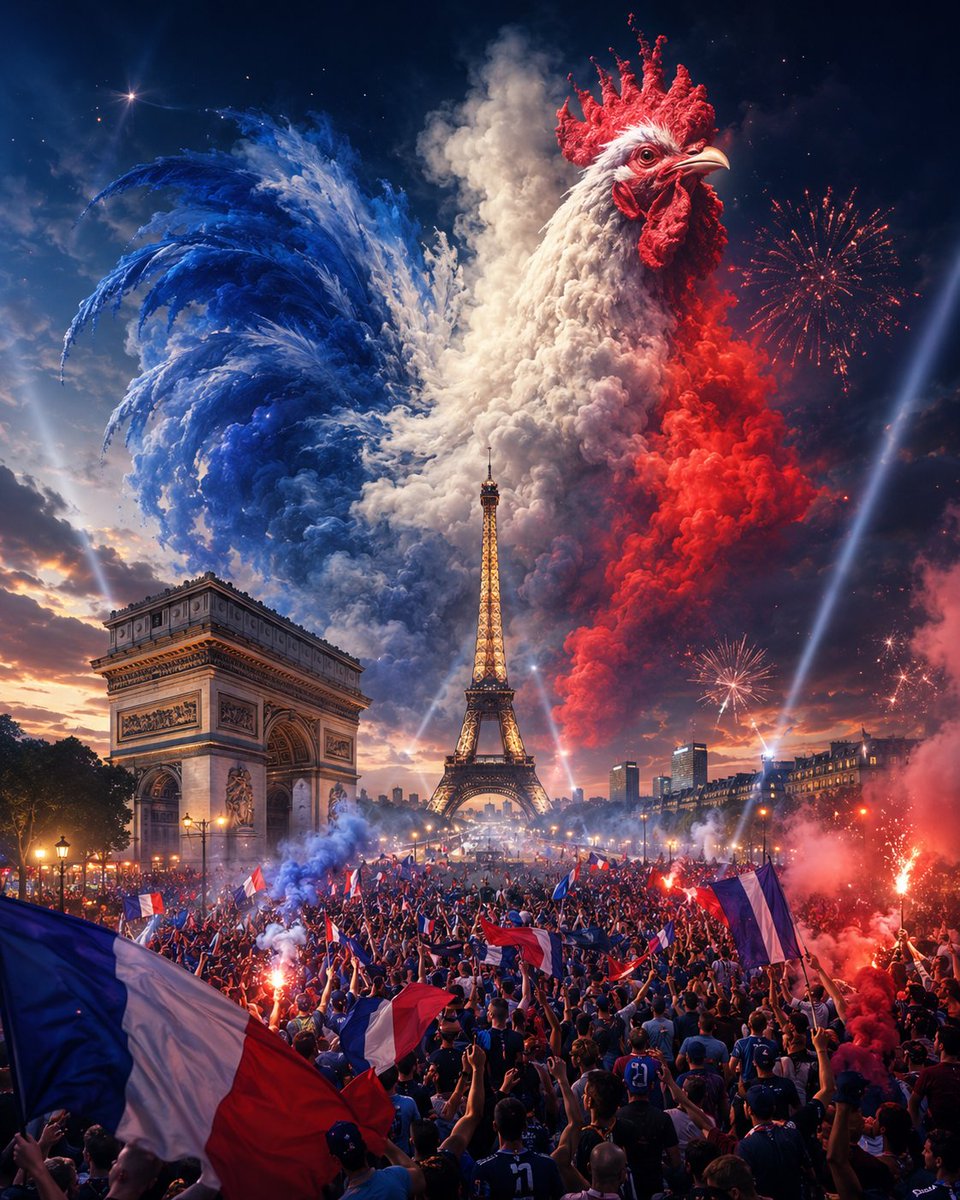 Epic French Rooster Over Paris AI image template preview