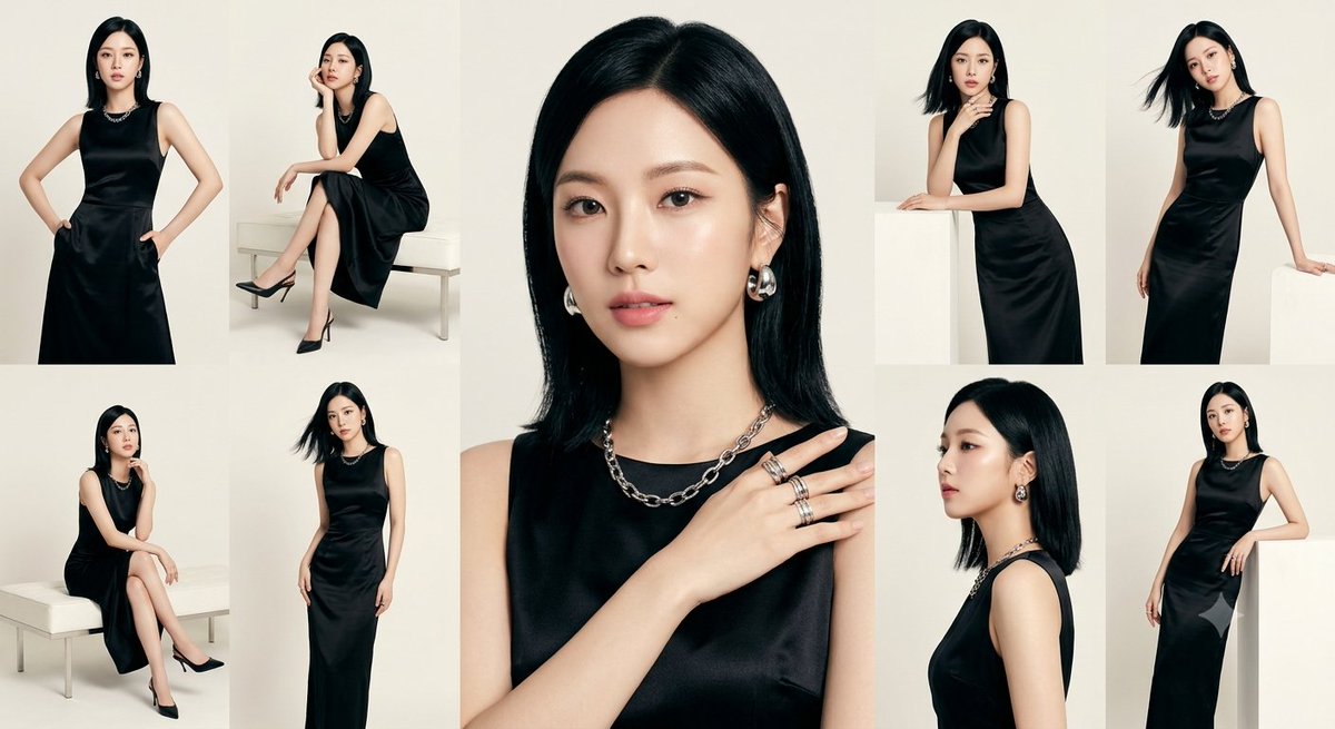 Anonymous Black Dress Fashion Collage AI image template preview