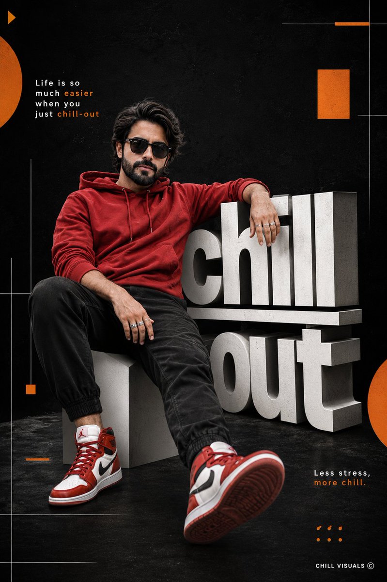 Hyper-Realistic Chill-out Cinematic Poster AI image template preview