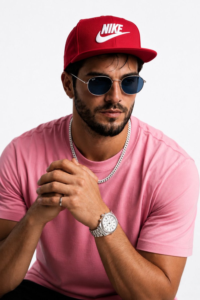 Hyperrealistic Streetwear Studio Portrait AI image template preview