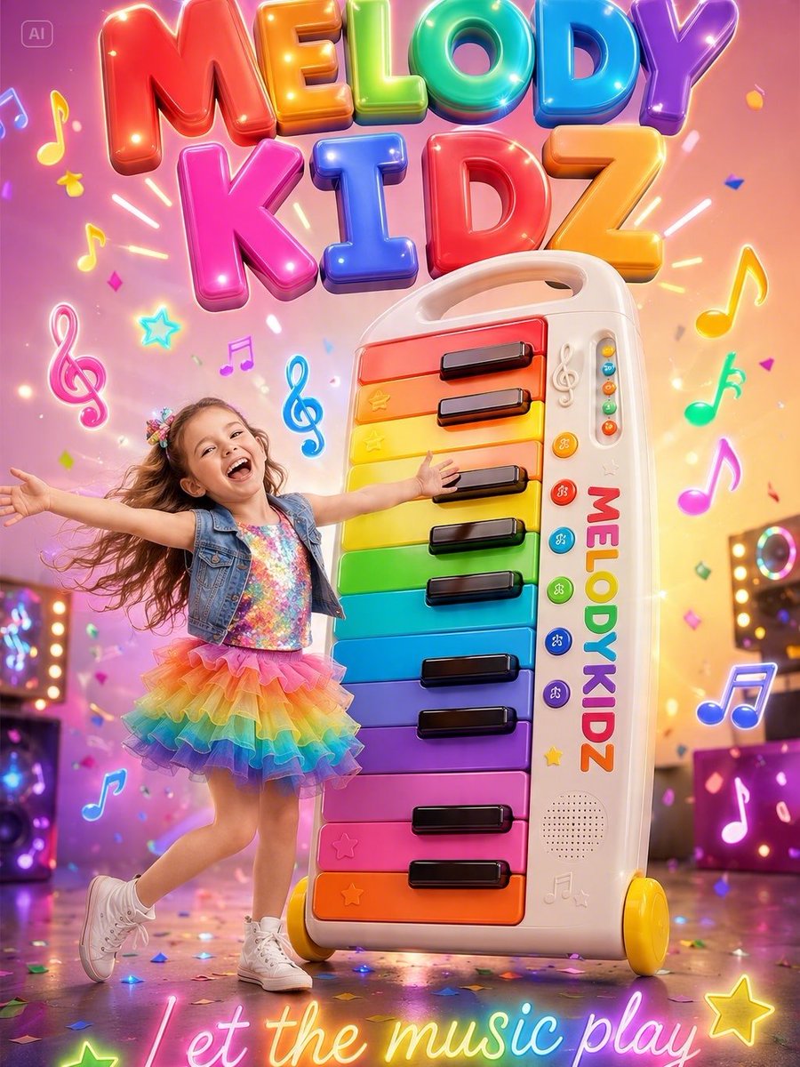 Musical Kids Toy Ad Poster AI image template preview
