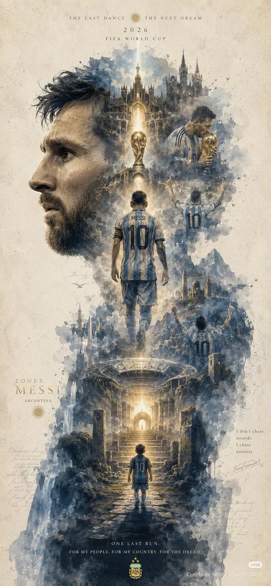 Lionel Messi Cinematic Watercolor Poster AI image template preview