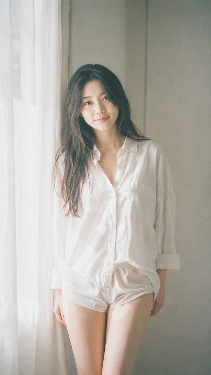 Minimalist Japanese Film Portrait AI image template preview