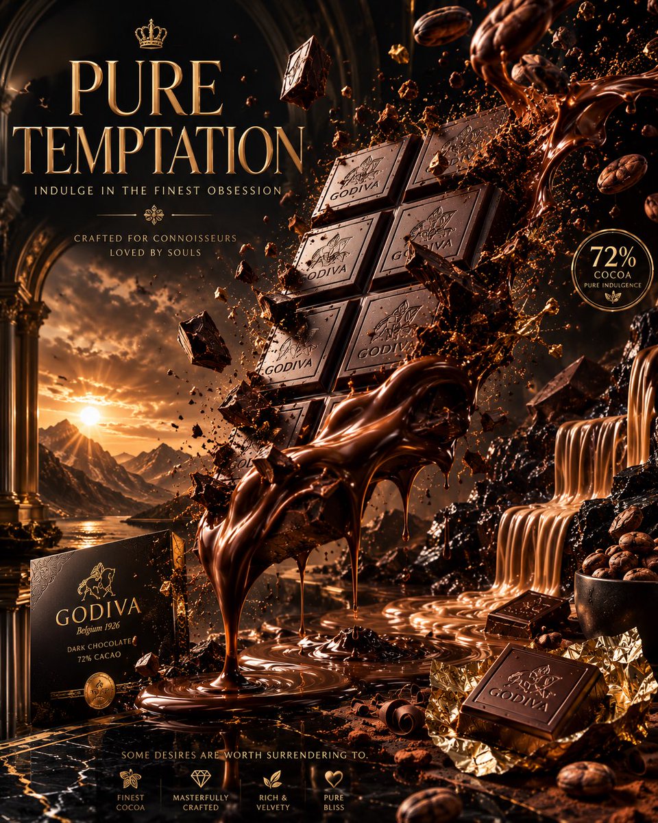Luxury Chocolate Advertising Masterpiece AI image template preview