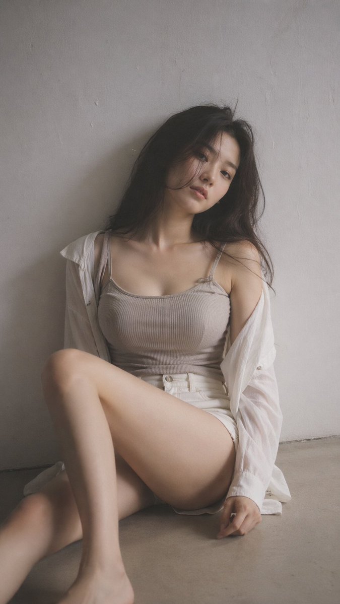 Intimate Editorial Korean Portrait AI image template preview