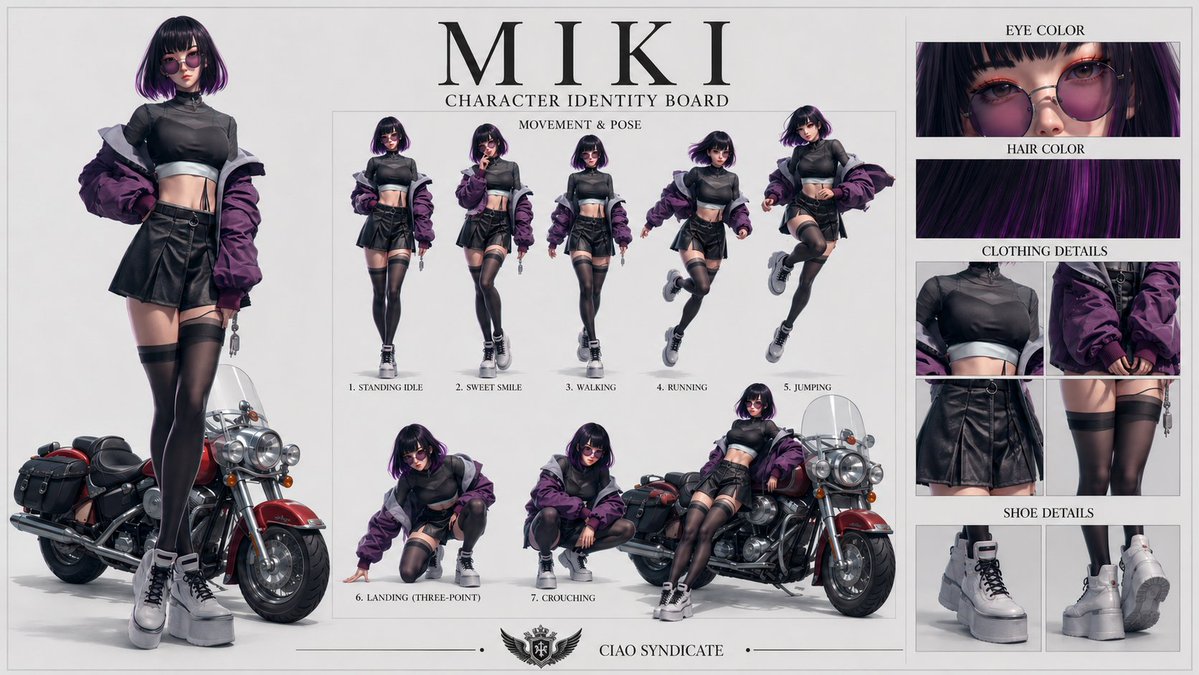 Consistent Character Identity Board AI image template preview