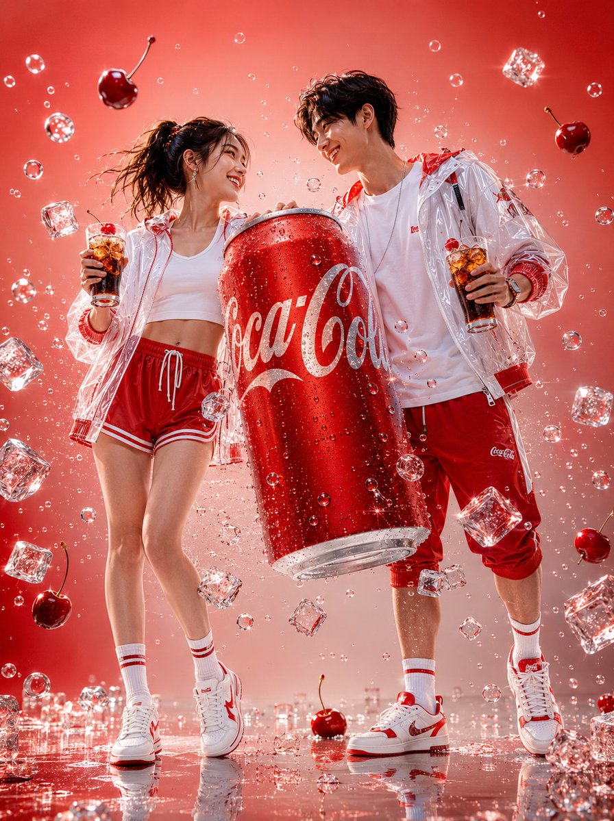 Japanese Couple Beverage Commercial Shot AI image template preview