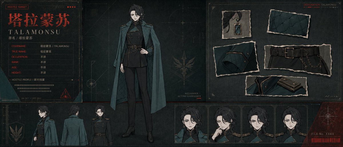 Dark TRPG Antagonist Character Sheet AI image template preview