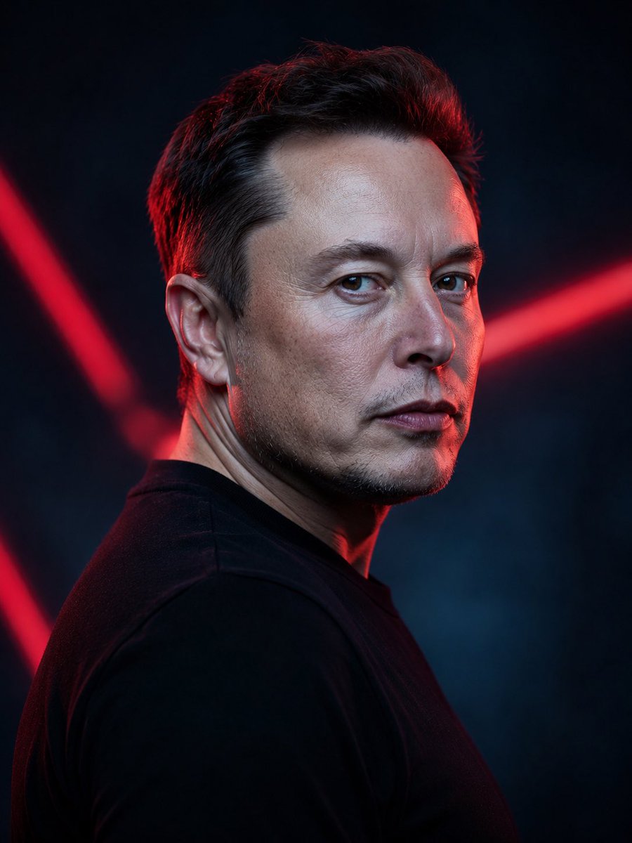 Cinematic Neon Studio Portrait AI image template preview