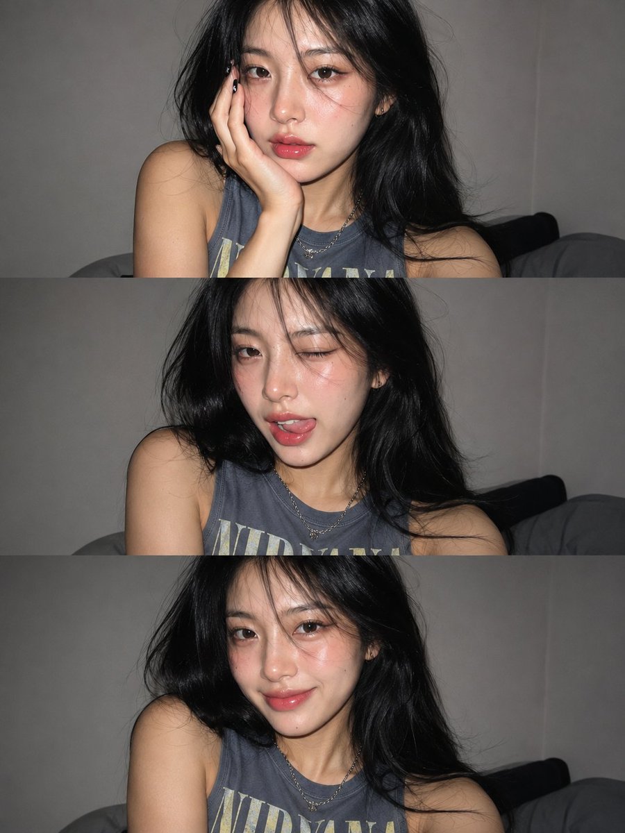 Gen Z Flash Selfie Collage AI image template preview