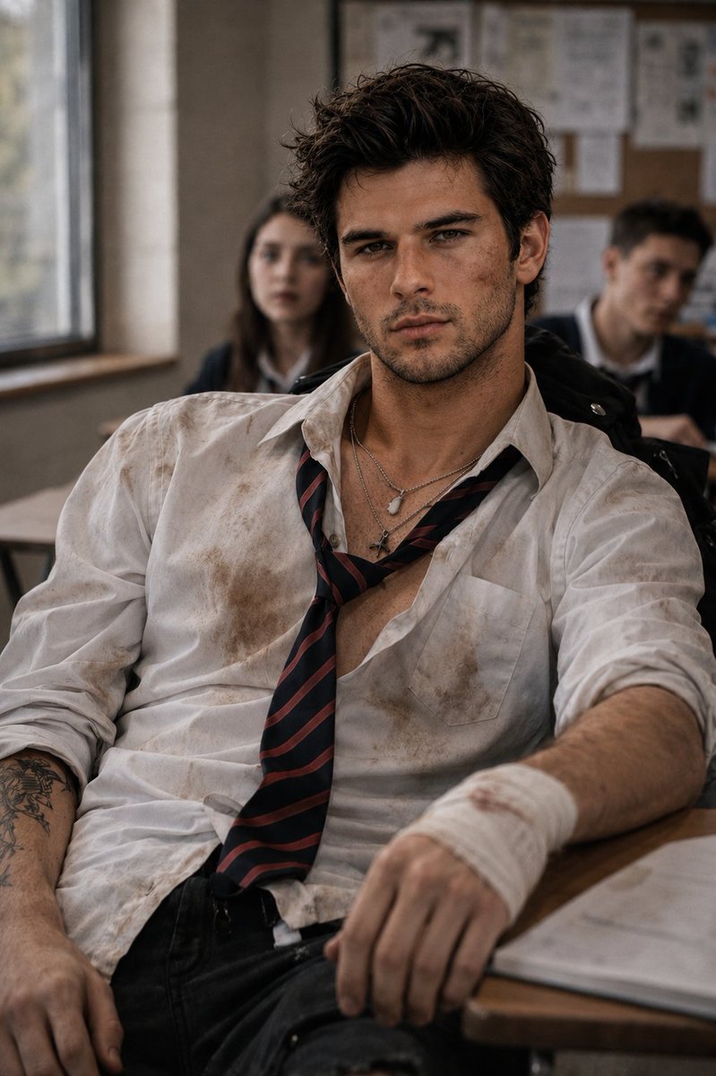 Rebellious High School Student Portrait AI image template preview