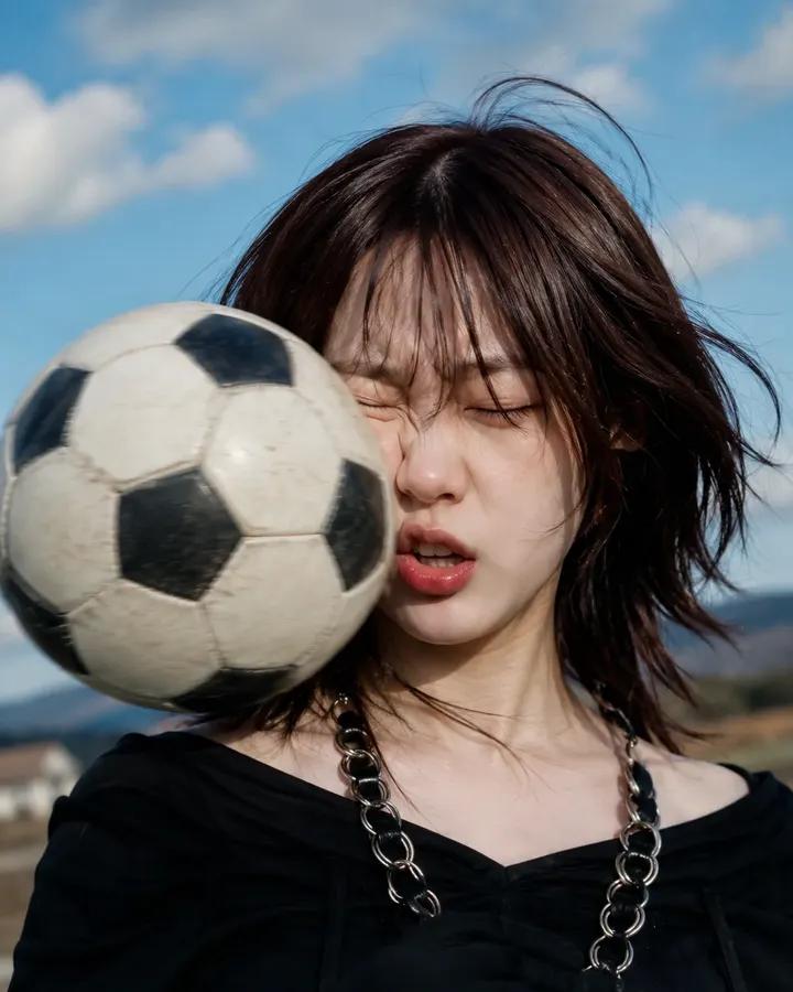 Soccer Ball Facial Impact Transformation AI image template preview