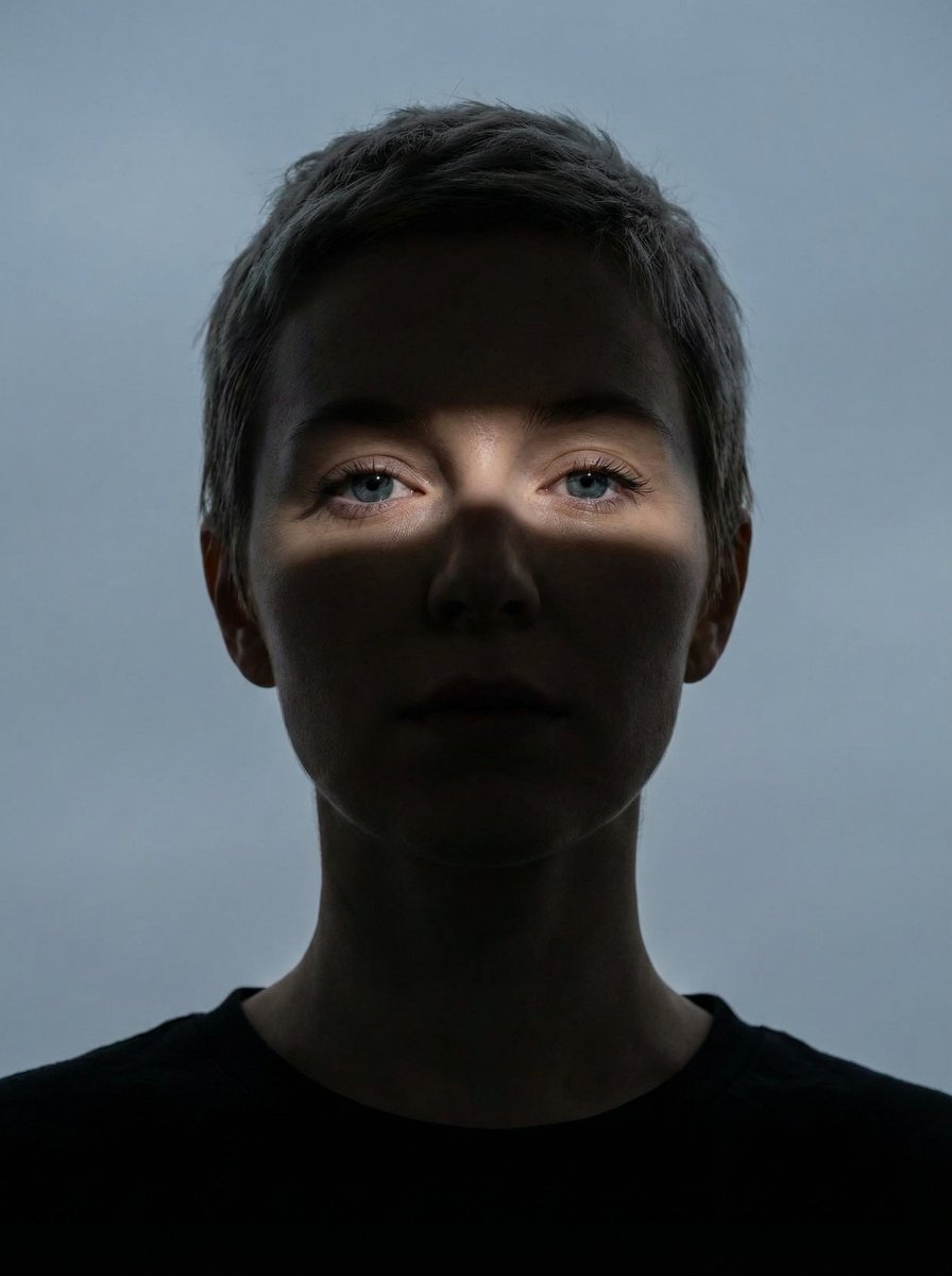 High Contrast Shadow Band Portrait AI image template preview