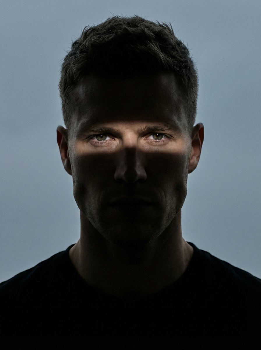 High Contrast Shadow Band Portrait example 2