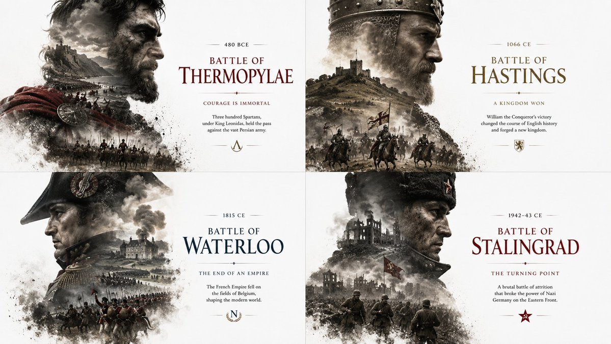 Historical Editorial Battle Poster AI image template preview