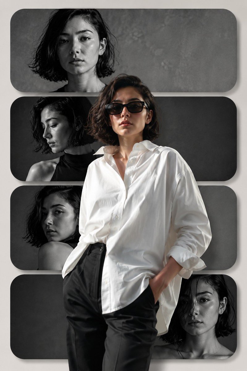Editorial Fashion Collage Poster AI image template preview