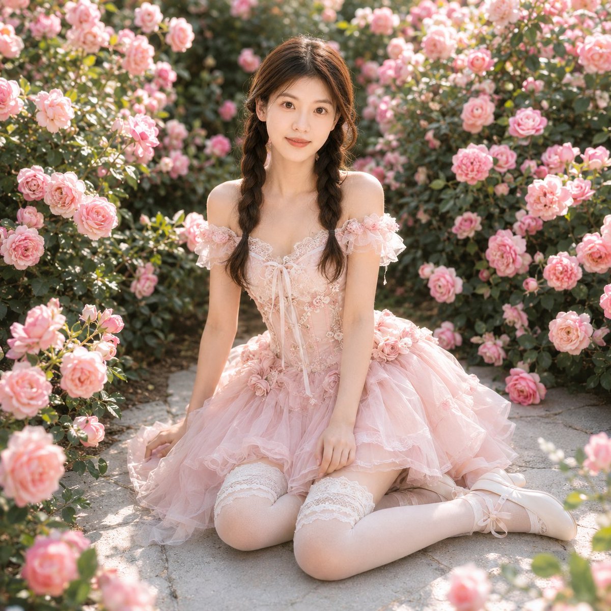 Identity-Based Rose Garden Portrait AI image template preview