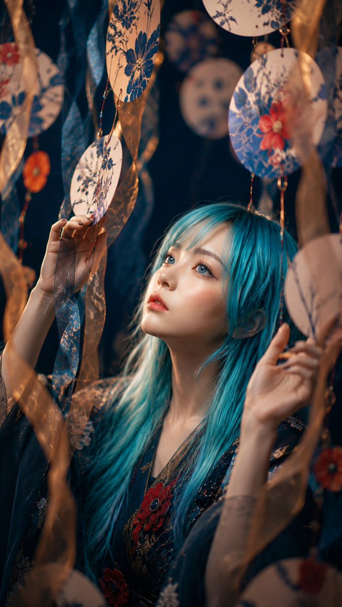 Blue-Haired Festival Portrait example 2