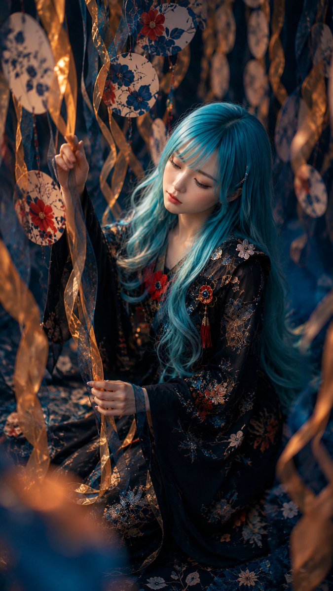 Blue-Haired Festival Portrait example 3