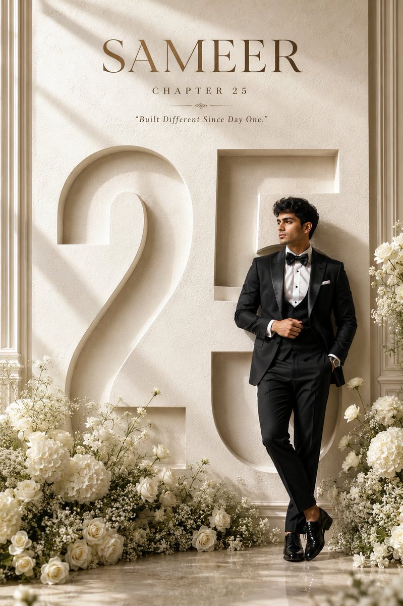 Luxury 25th Birthday Poster AI image template preview