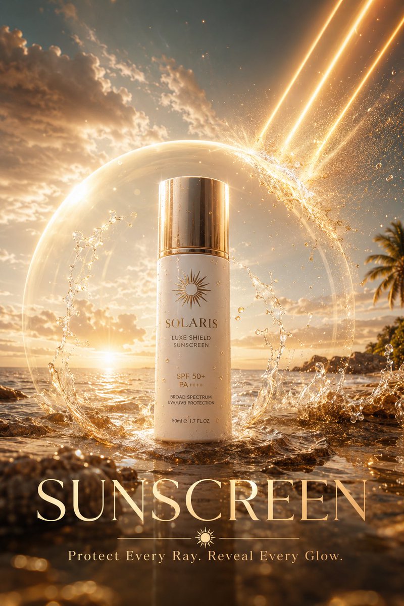 Luxury Skincare Sunscreen Ad Campaign example 1