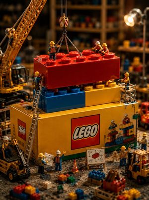 Miniature LEGO Construction Scene AI image template preview