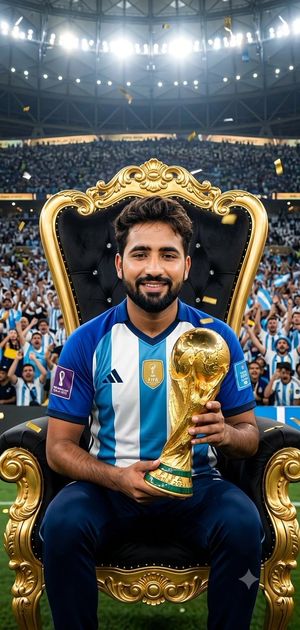 FIFA World Cup Victory Throne AI image template preview