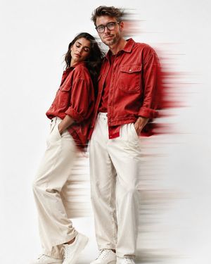 Fashion Editorial Portrait with Motion Blur AI image template preview