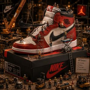 Miniature Construction Sneaker Scene AI image template preview