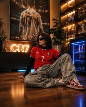 Luxury Football Fan Room AI image template preview