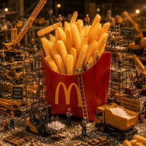 Miniature McDonald's Construction Scene AI image template preview