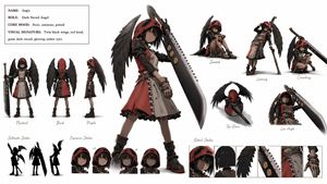 Dark Sword Angel Character Sheet AI image template preview