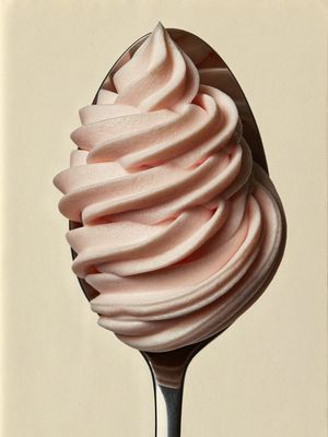 Pink Soft Serve on Spoon AI image template preview