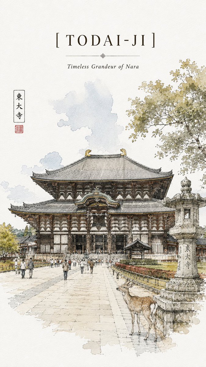 Kinkaku-ji Travel Sketch Poster example 1